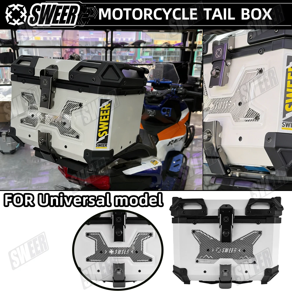 

SWEER Motorcycle Aluminum Alloy 45L Luggage Stainless Steel Base Tray Universal For Yamaha Honda Kawasaki BMW Suzuki Tail Box