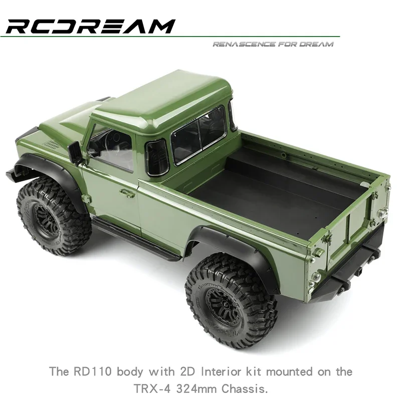 RCDream Wilderness Panoramic COMPANY, coque de camion, 2 portes, empattement de 324mm pour voiture 1/10 RC Inoler, pièces Traxxas TRtage Defender, 110, 514 up