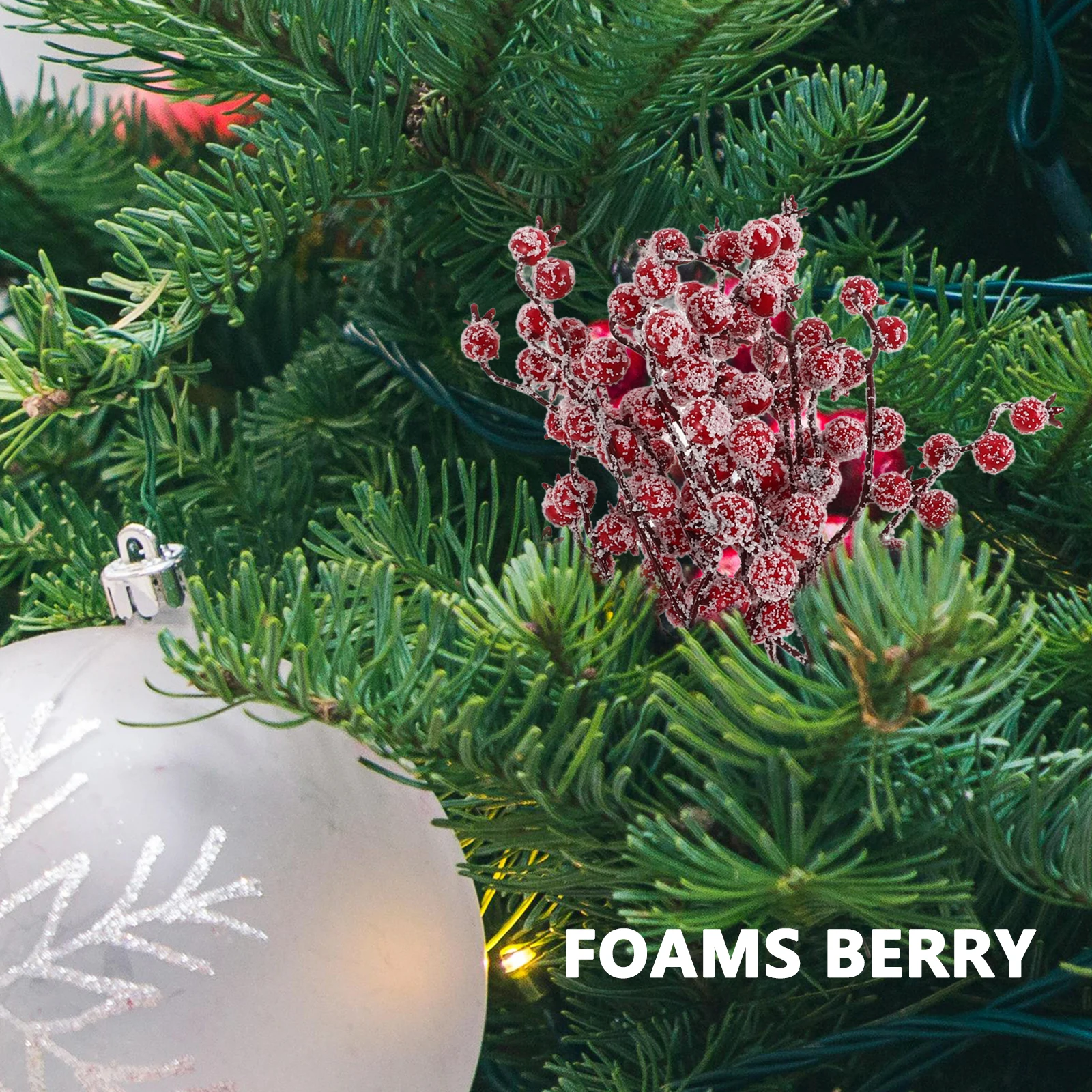 

15pcs Artificial Red Berry Stems Christmas Decor High Realism Wreath Making Supplies Home Party Decoration Floral