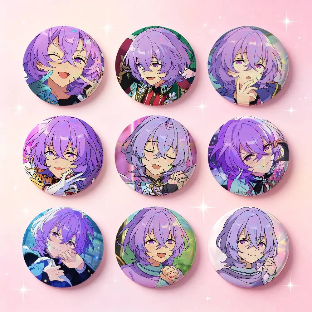 Fuyume Hanamura Anime-Figur Abzeichen Knopf Runde Kreative Anstecknadel Brosche Taschendekoration Zubehör für Fans Sammler Freunde Geschenke