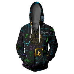 Science Formula 3d Hoodies sweatshirts Colorful 3D Print Man Woman Funny Math Logistics chemistry Hooded streetwear Sweatshirts