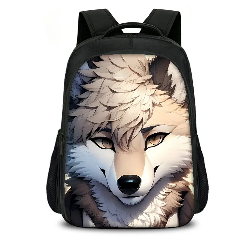 Double Layered Backpack Wolf   Child Fashion Student Knapsack Best Gift  School Large Capacity Backpack Multi-function
