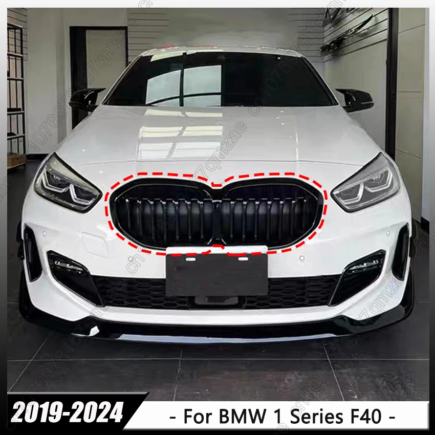 

For BMW 1 Series F40 118i 120i 128ti 118d 120d M135i xDrive 2019-2024 Single Slat Grille Front Kidney Bumper Grill Tuning
