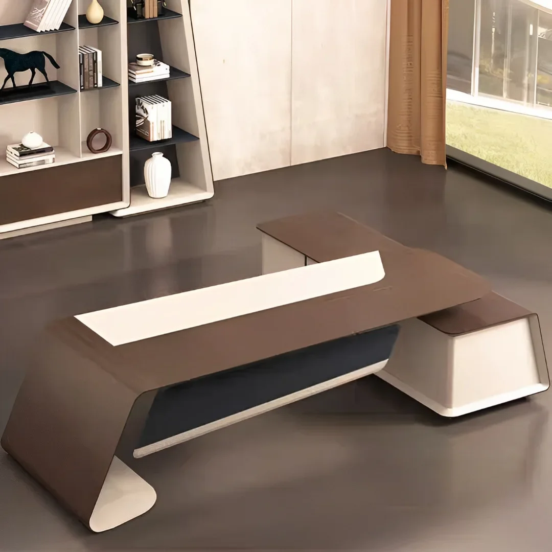 KGeneral Manager of Wood Grain Creative Splicing Desk Painting Negotiates Atmospheric Personality Table