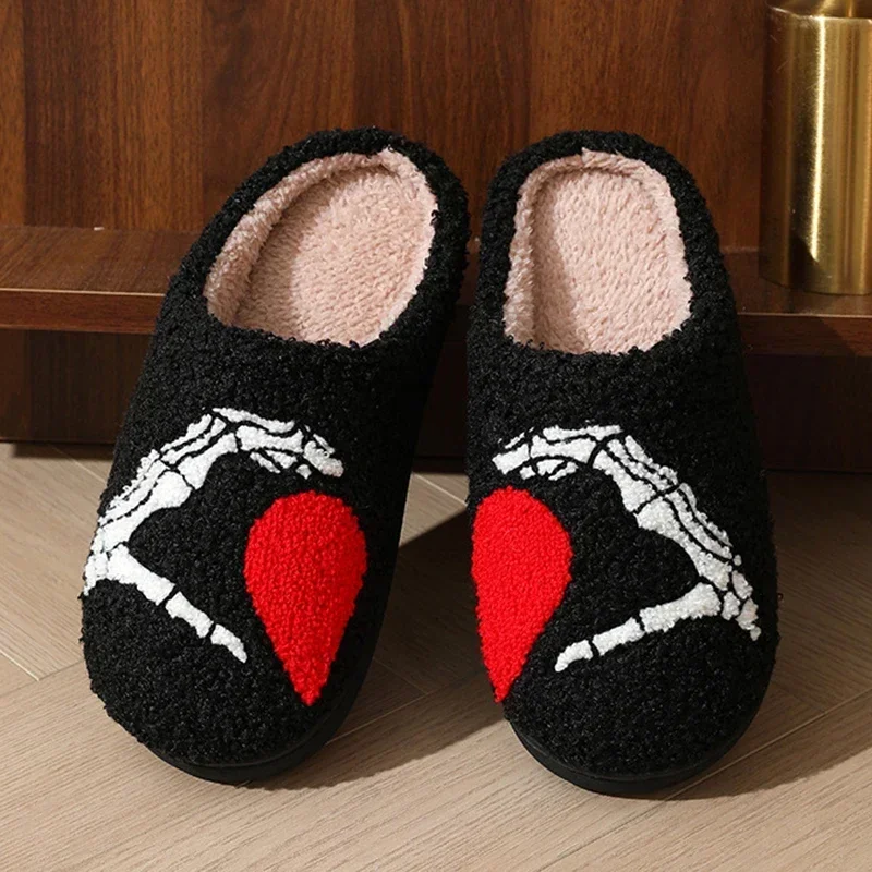 Herbst Winter Halloween Hausschuhe Damen Indoor Rutschfeste Warme Baumwoll-Pantoffeln Leichte Weiche Plüsch-Slides Übergrößen – Detail 14
