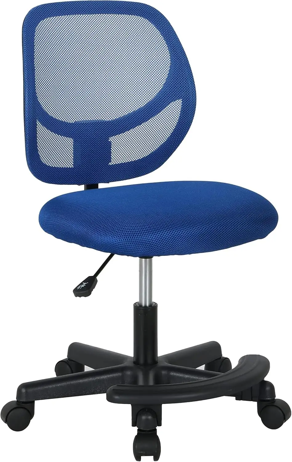 Basics Kids Adjustable Mesh Low-Back Swivel Study Desk Chair with Footrest, Blue