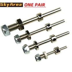 1Pair Wheel Axles Steel Shaft with Stop Nuts Dia 3/4/5/MM Landing Gear Assembly M5/M6/M8 Thread Spares for RC Airplane Model