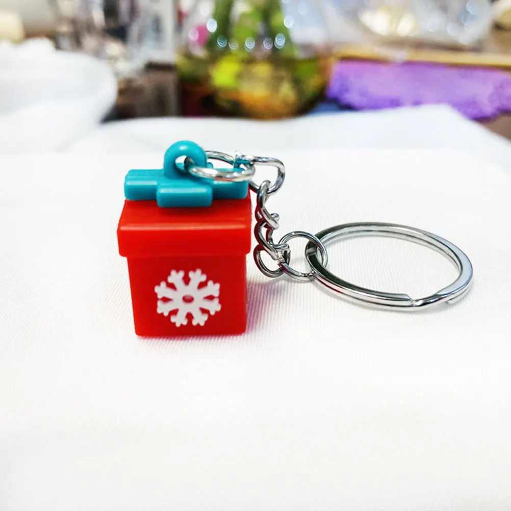 

10Pcs Cartoon Keychains Creative Bag Pendants Charming Xmas Hanging Decoration Decors Christmas Key Ring Ornament