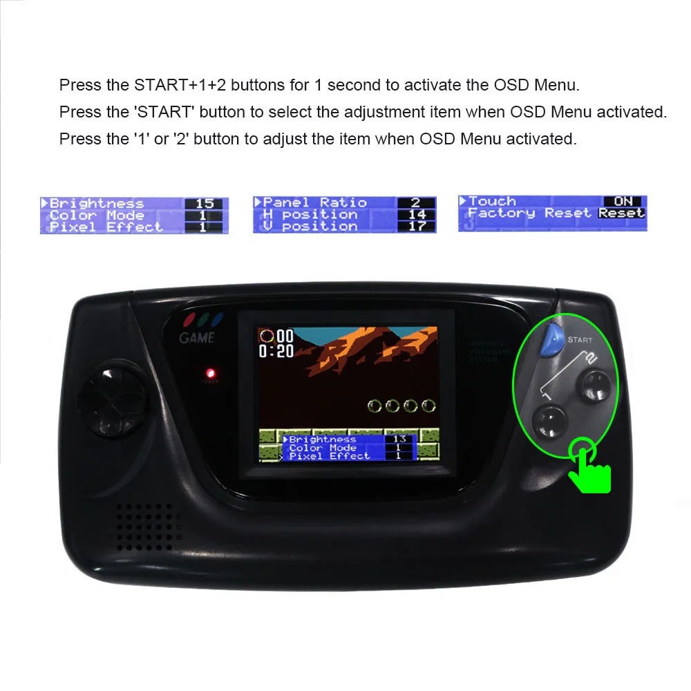For Sega GG LCD IPS Screen Mod Kits Touch sensor For SEGA Game Gear console w/ Housing Shell view 3