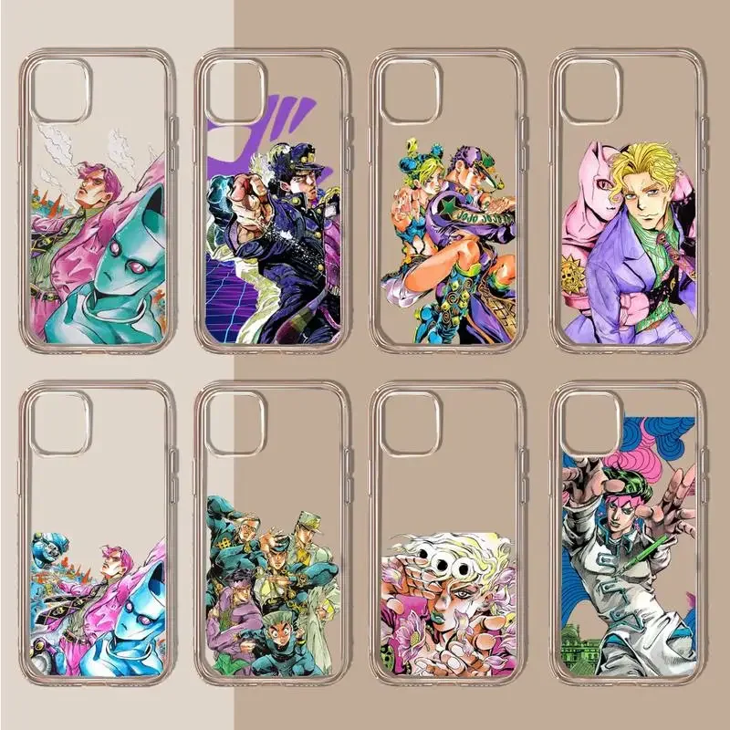 JoJos Bizarre Adventure Phone Case Transparent soft For iphone 11 13 12 14 15 pro max mini plus