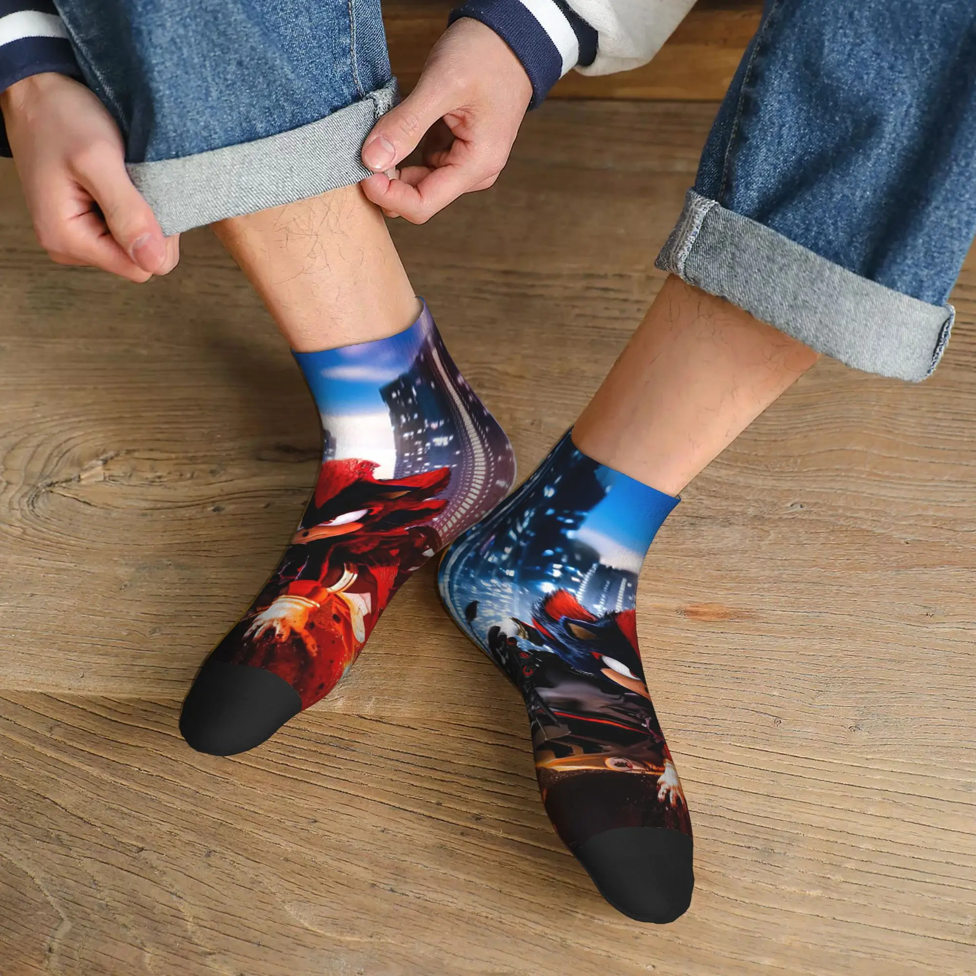 

All Seasons Shadow The Hedgehog Socks Harajuku Sweat Absorbing Crew Socks Fashion Stockings for Men Women Christmas Gifts