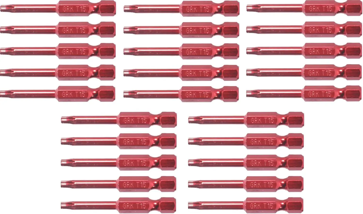 86427 T15-2-Inch Red 25 Driver bits, One Size, Count