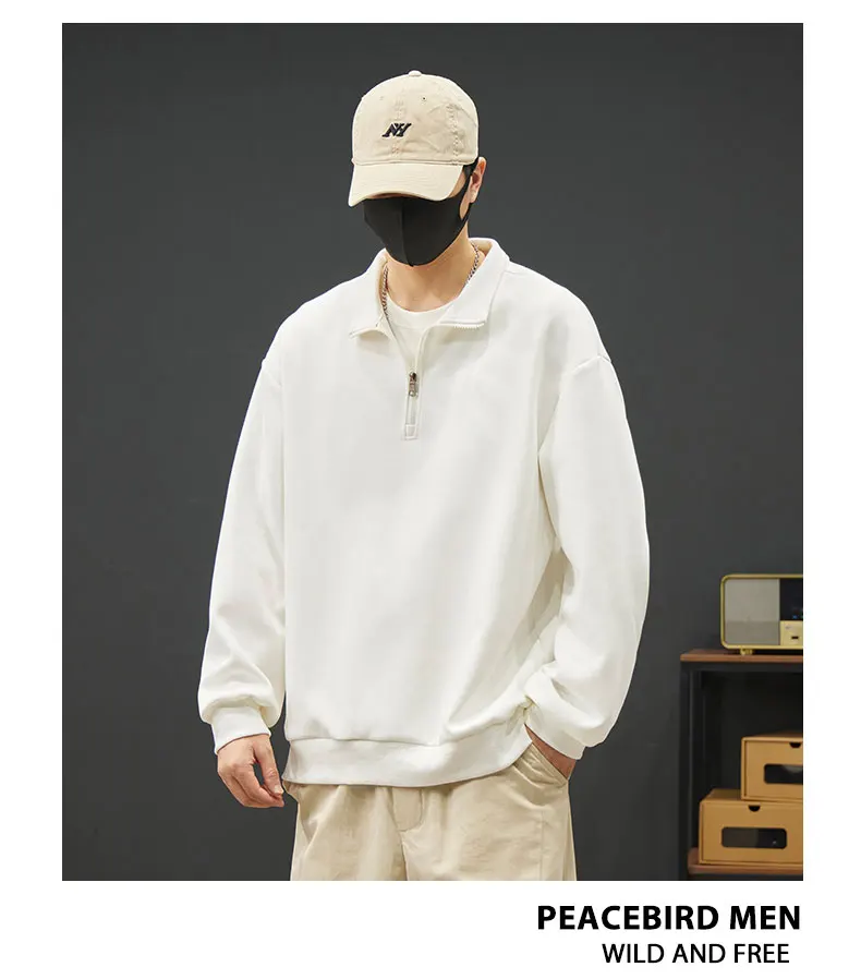 2026 Spring New Men's Large Size Sweatshirt Half Zip Designer Pullover Male Turtleneck Long Sleeve Big Plus 8XL Loose Sport Top