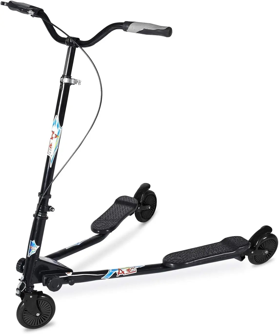 

Трехколесный складной дрифт-самокат с регулируемой высотой для детей и взрослых от 6 лет, легко хранить и переносить