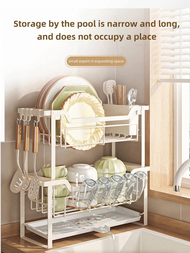 Home kitchen Accessories Narrow Shelf Dishes Drying Rack Cutlery Organizer Drainer For Kitchenware Utensils Pot Stand Holder