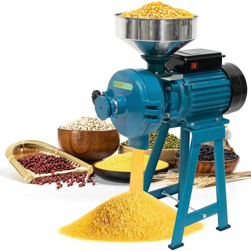 Grain Mills Wet Dry Cereals Grinder,Wheat Feed Mill Flour Mill with Funnel (Dry & Wet Grinder)，home.