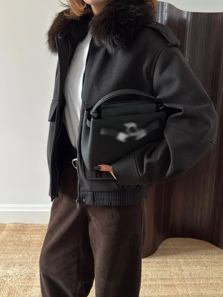 

HH женское зимнее пальто с длинными рукавами и лацканами, карманом на молнии и пуговицами, модное женское пальто из искусственного меха, съемная элегантная повседневная куртка