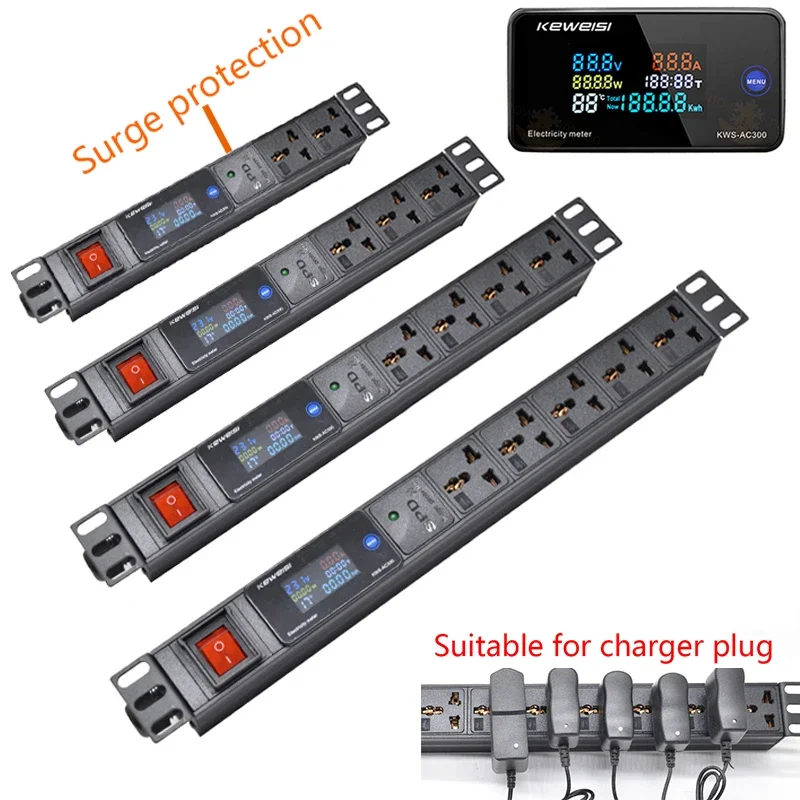 PDU Power Strip Socket Surge protection voltage/current/power measuring instrument Special for horizontal socket chargers