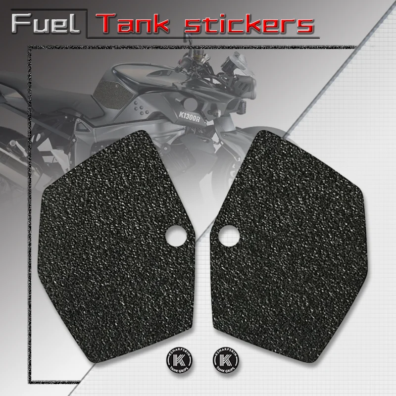 New Motorcycle Tank Fuel Pad Stickers Left Right Tank Traction Pad Side Knee Grip Protector Decals Anti Slip For K1200R K1300R