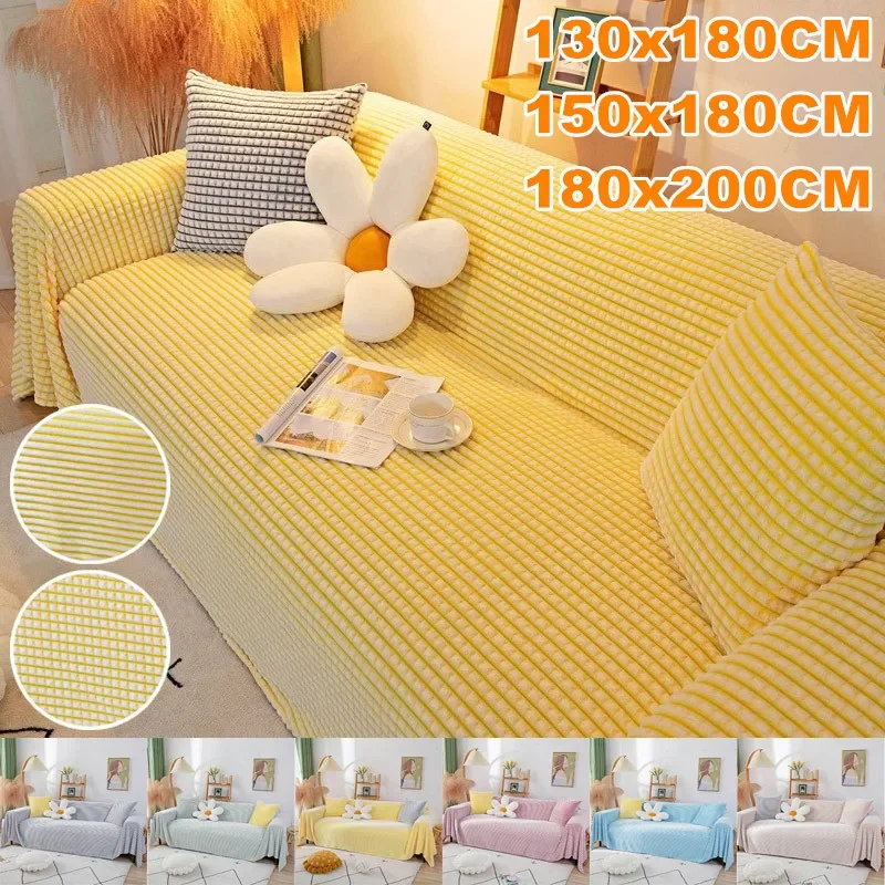 

Thick Plush Chaise Lounge Sofa Mat Cover Nordic Universal Corner Sofa Towel Covers Non-Slip Couch Cover Living Room Multi-sizes