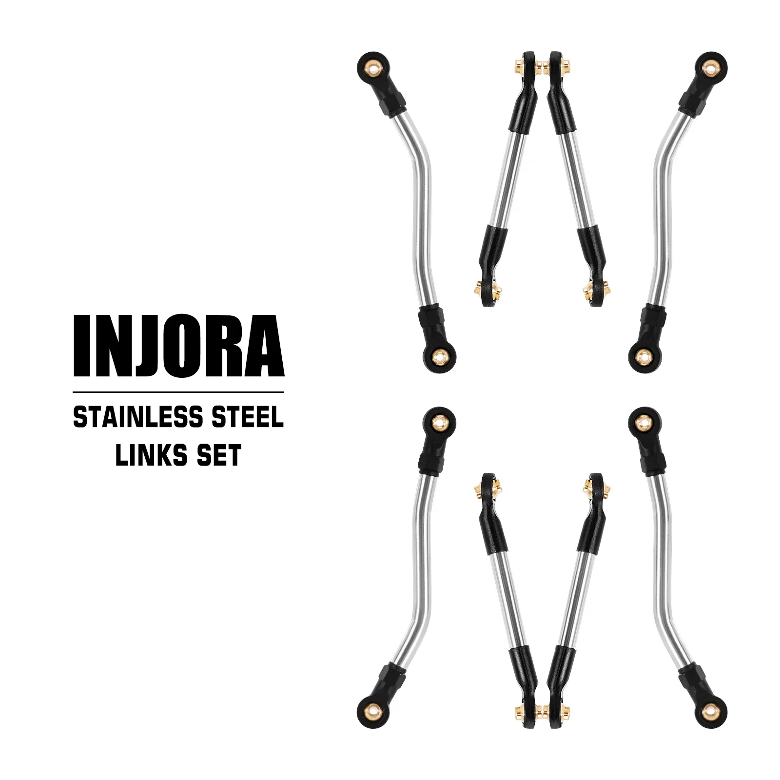 INJORA Stainless Steel High Clearance Chassis Links for 1/24 FMS FCX24M