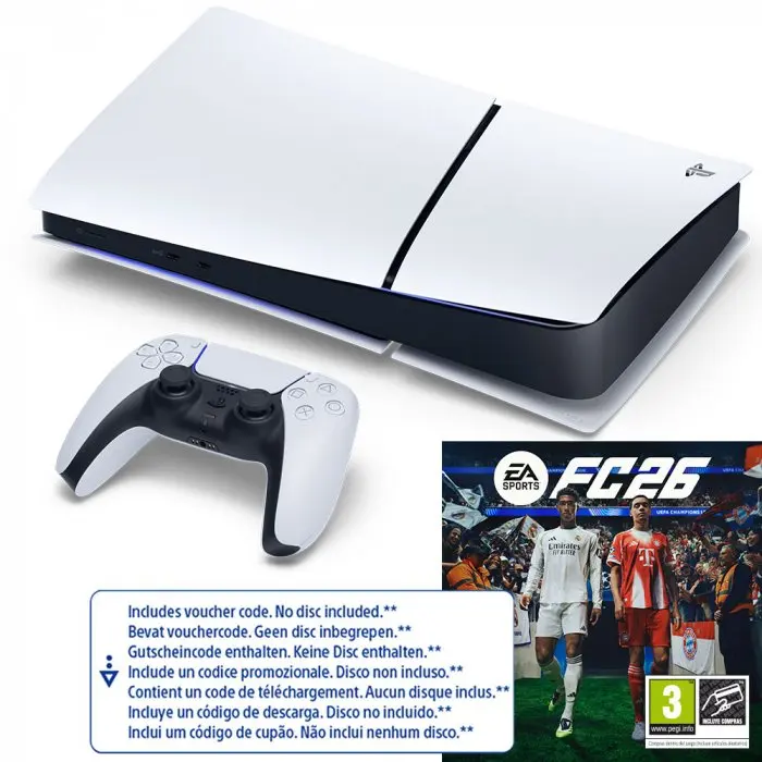 PS5 Digital Edition 825GB + EA SPORTS FC™ 26 Game Download Code, includes DualSense Controller and 825GB SSD for immersive gameplay, CE certified gaming console for enhanced experience with haptic feedback. #2
