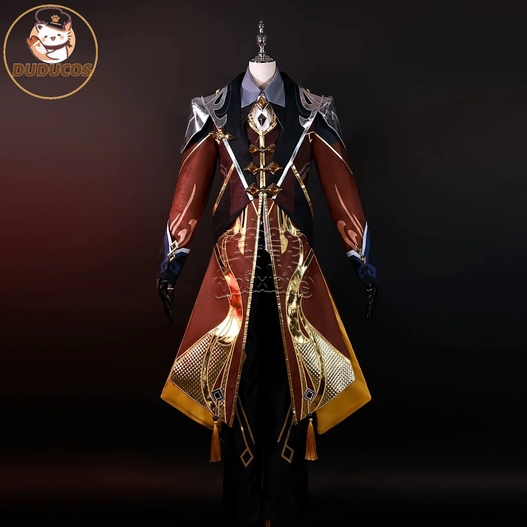 

DUDU SSR Zhongli Cosplay Costume Genshin Impact Zhong Li Morax Моракс Чжун Ли John Lee Geo Archon Rex Lapis Wig Halloween