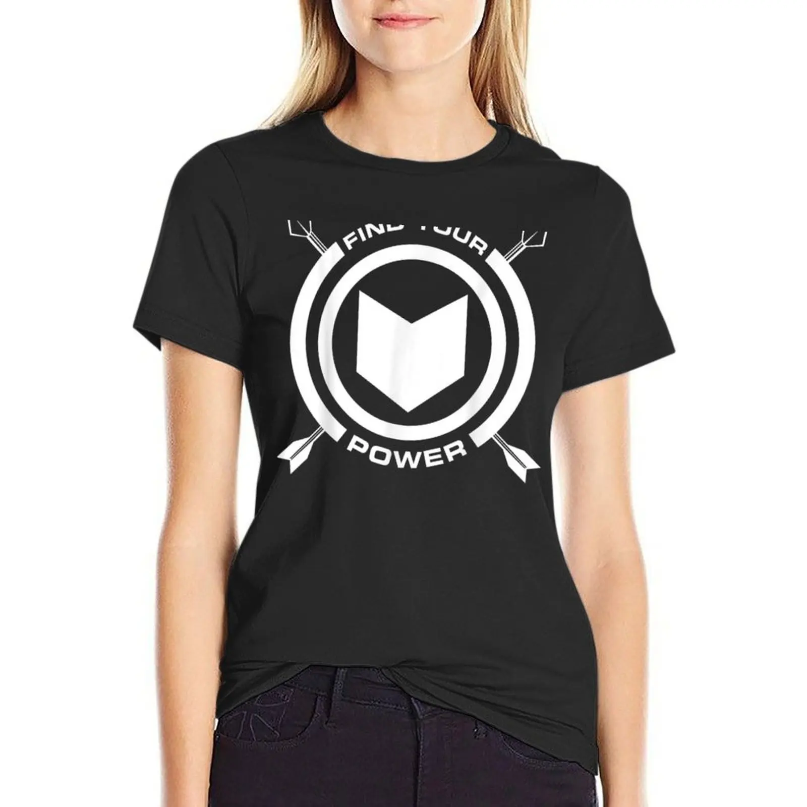 Hawkeye Vind Je Krachtige Eenvoudige Logo T-Shirt Korte Mouw T-Shirt T-Shirt Plus Size Tops Esthetische Kleding Vrouw T-Shirts