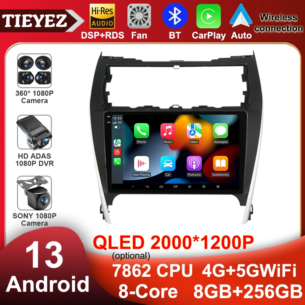 

Android 13 Car Radio For Toyota Camry 7 XV 50 55 2012-2017 Multimedia Video WIFI 4G Navigation Carplay Head Unit No 2Din DVD