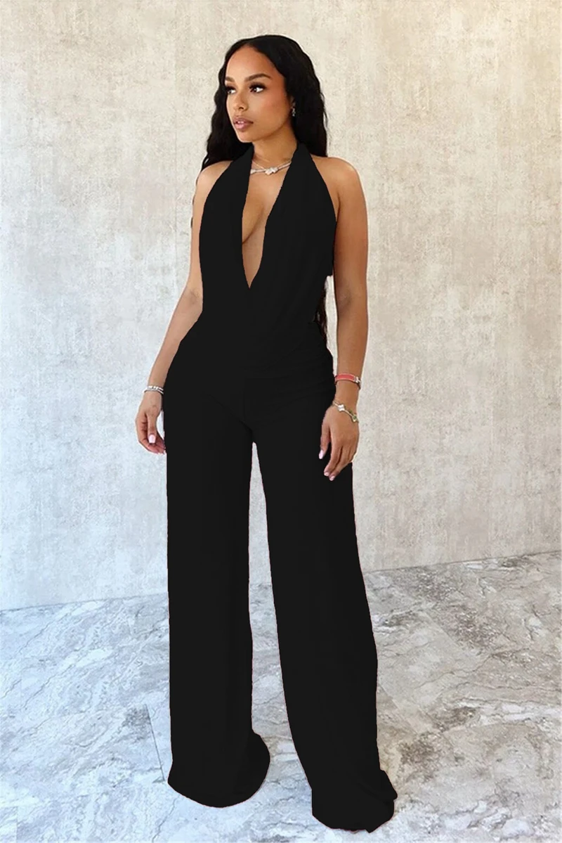 스타일리시 레이디 우아한 OL 투피스 세트 여성 홀터 스윙 칼라 백리스 탑과 팬츠 세트 2025 가을 메쉬 파티 의상