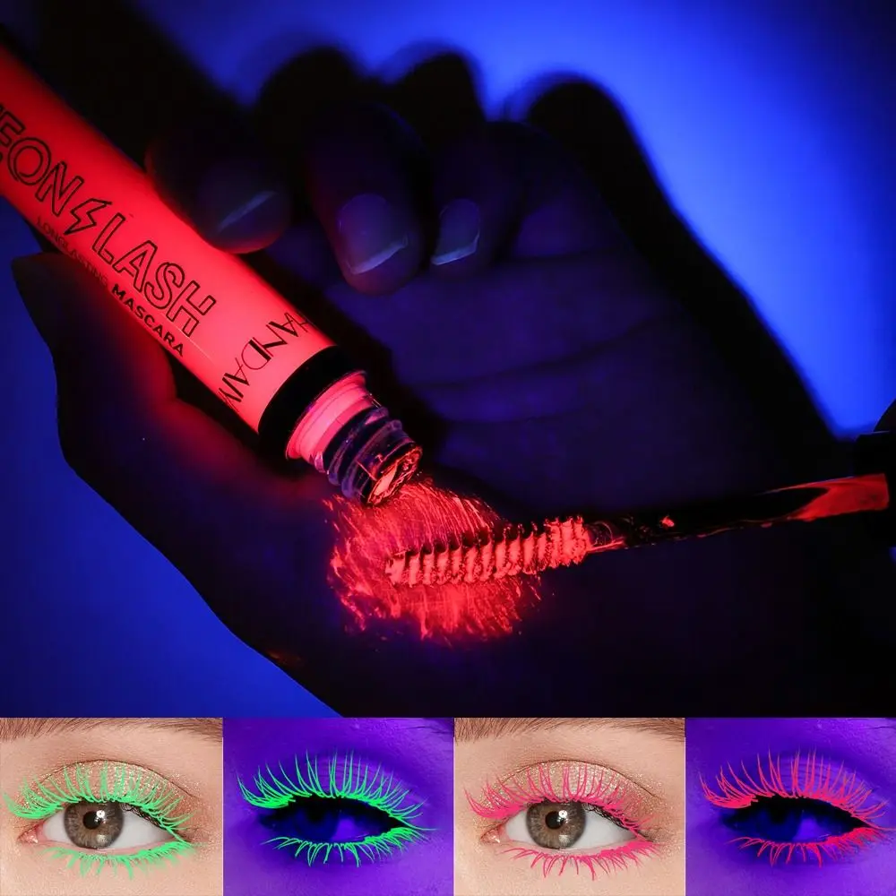 Ultra feine UV-helle Mascara Wimpern verlängerung Curling dicke bunte Neon Wimpern wasserdicht schnell trocknen