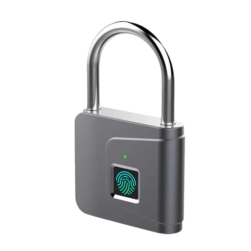 For Home/Dormitory/Gym Cabinet Locker Dorm Use Smart Fingerprint U Lock Biometric Anti-Theft Security Padlock