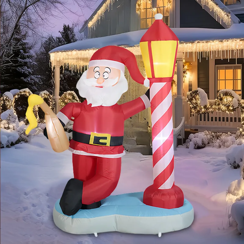 Inflatable Santa Lighthouse Air Model LED Light Christmas Holiday Yard Lawn Festive Arrangement
