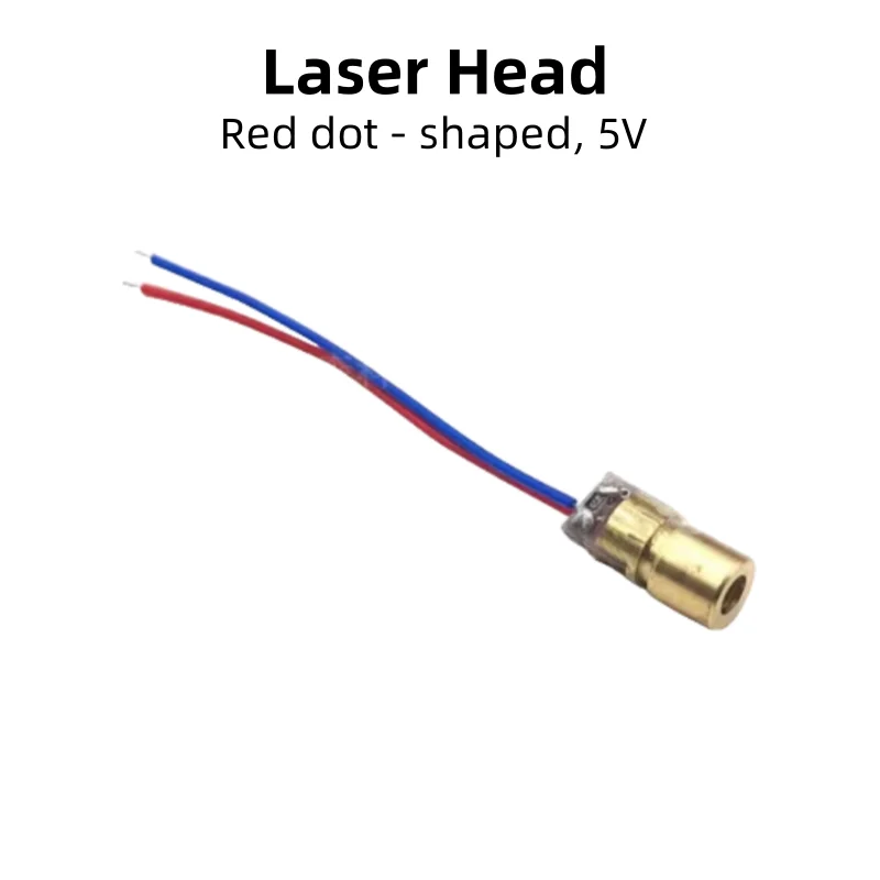خمسة قطع لكل كيس، رأس ليزر، 3 فولت/5 فولت، نقطة حمراء - على شكل، صمام ثنائي ليزر خطي، رأس نحاسي بقطر خارجي 6 مم، وحدة ليزر #4