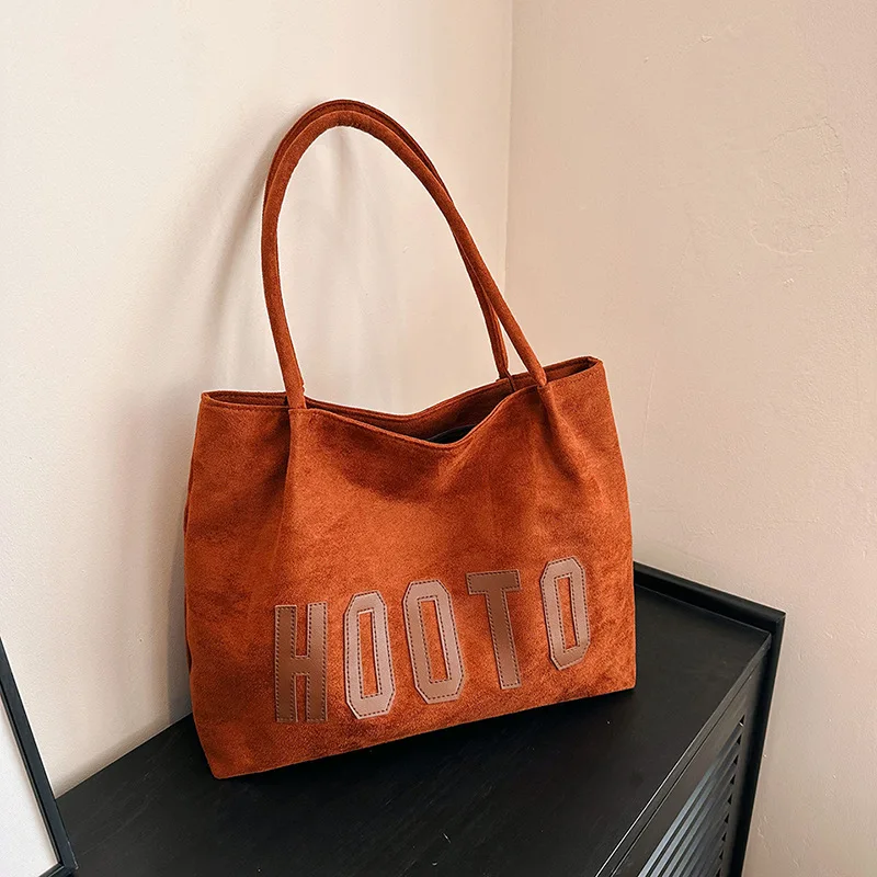 

Простая большая сумка из оленьей кожи большой вместимости, студенческая литература, сумка на плечо, сумка для отдыха, сумка для покупок