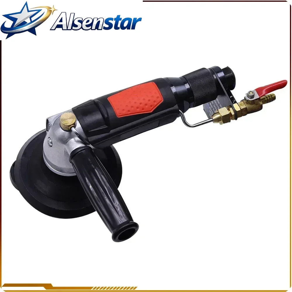 Wet Air Stone Polishers Pneumatic Water Grinders Air Powered Wet Sander with Rear Exhaust 5500 Rpm for Granite Marble Concrete