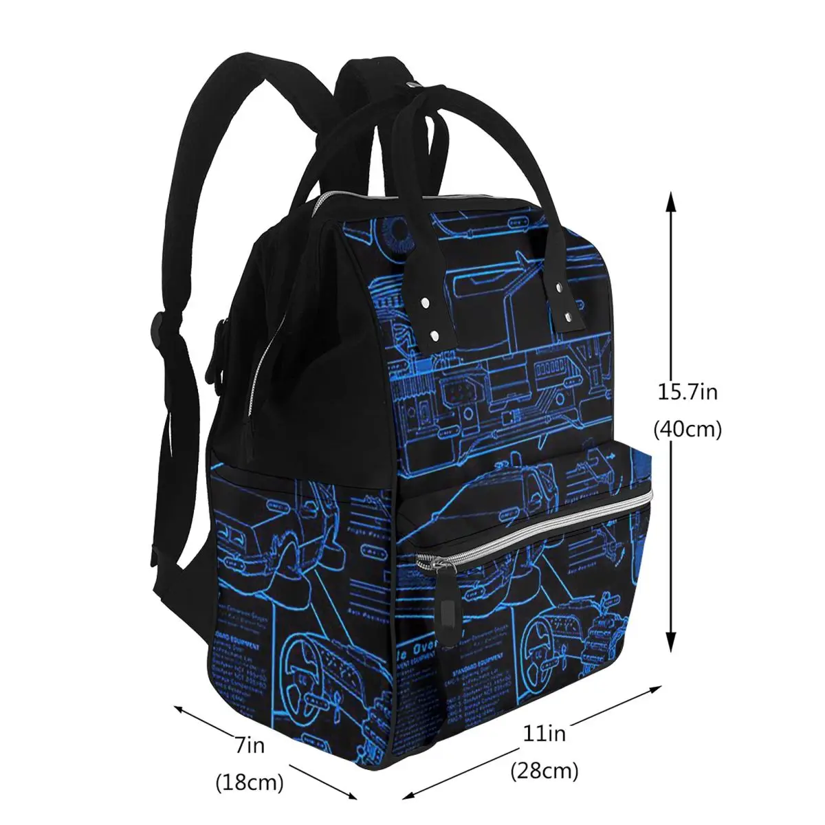 DeLorean Time Machine Back To The Future Student Backpack School Bag Hiking Travel Daypack for Men Women Bookbag Shoulder Bags
