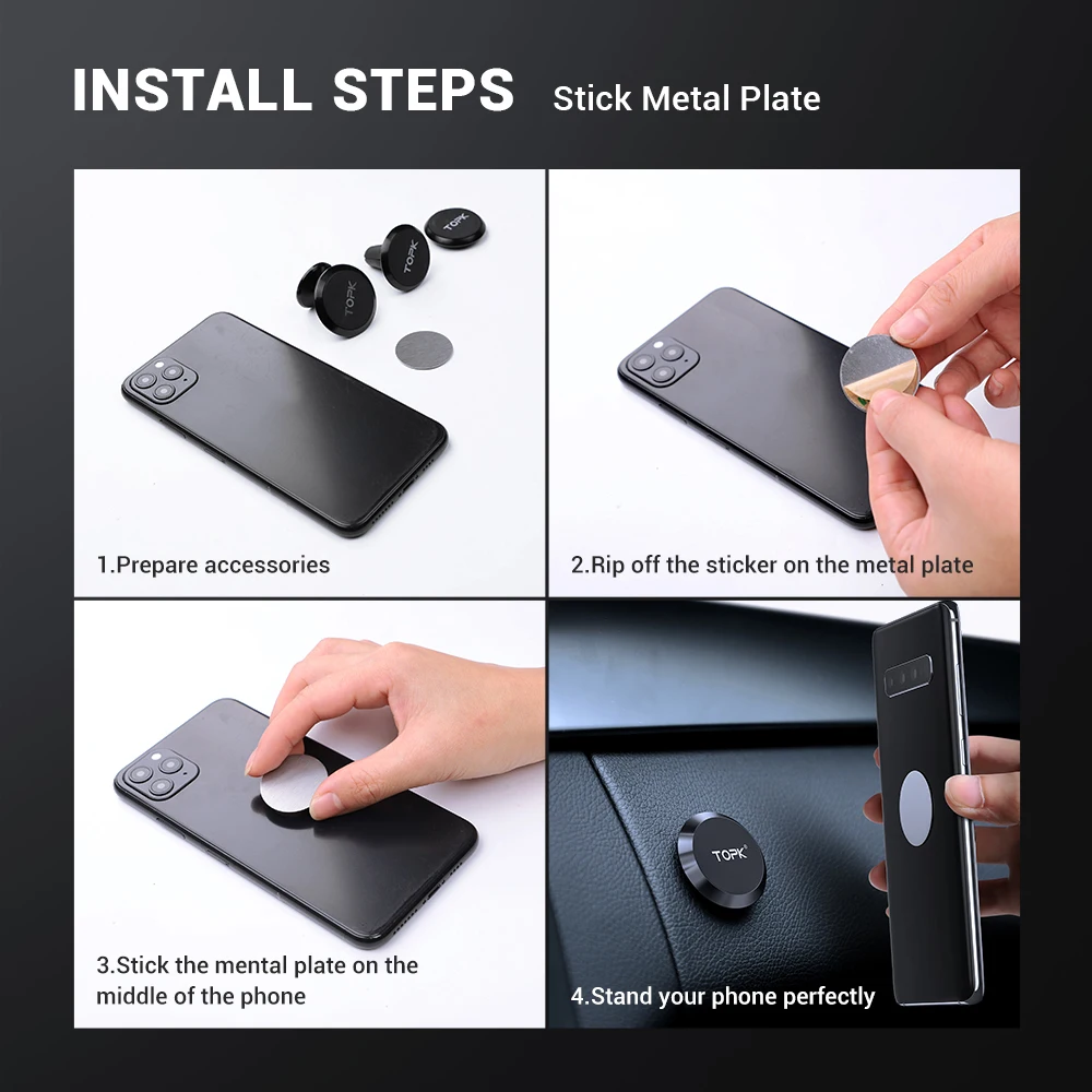 TOPK Magnetic Phone Holder for Car Air Vent Magnetic Phone Mount for Car,Car Phone Holder Mount for Cell Phones and Mini Tablets image 6