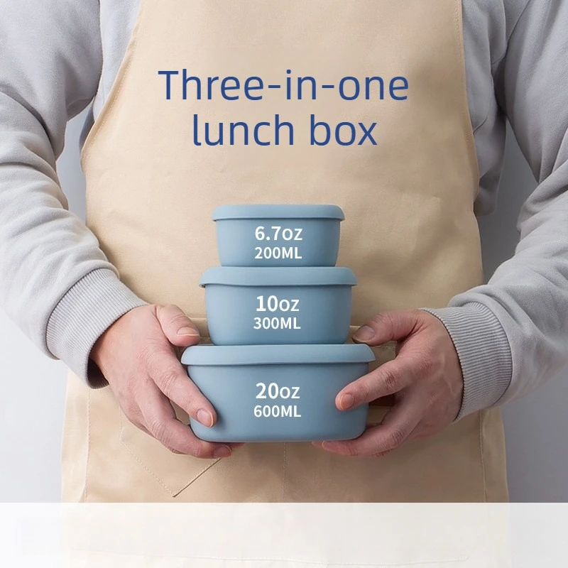 BPA-Free Food-Grade Silicone Bento Box, Microwave Safe, Mini Lunch Box for Toddler & Family Use