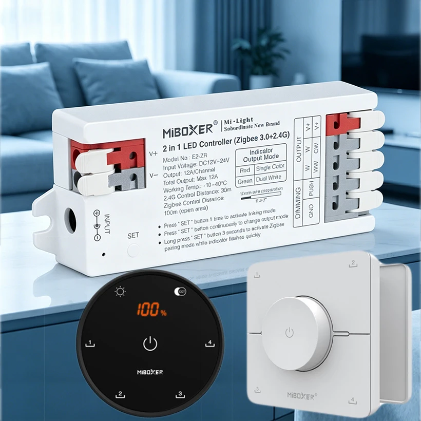 *Miboxer（Zigbee3.0+2.4G) 2 in1 Smart LED Dimmer/K0 Mini Rotating Switch Panel Remote/ K5 CCT Knob Remote