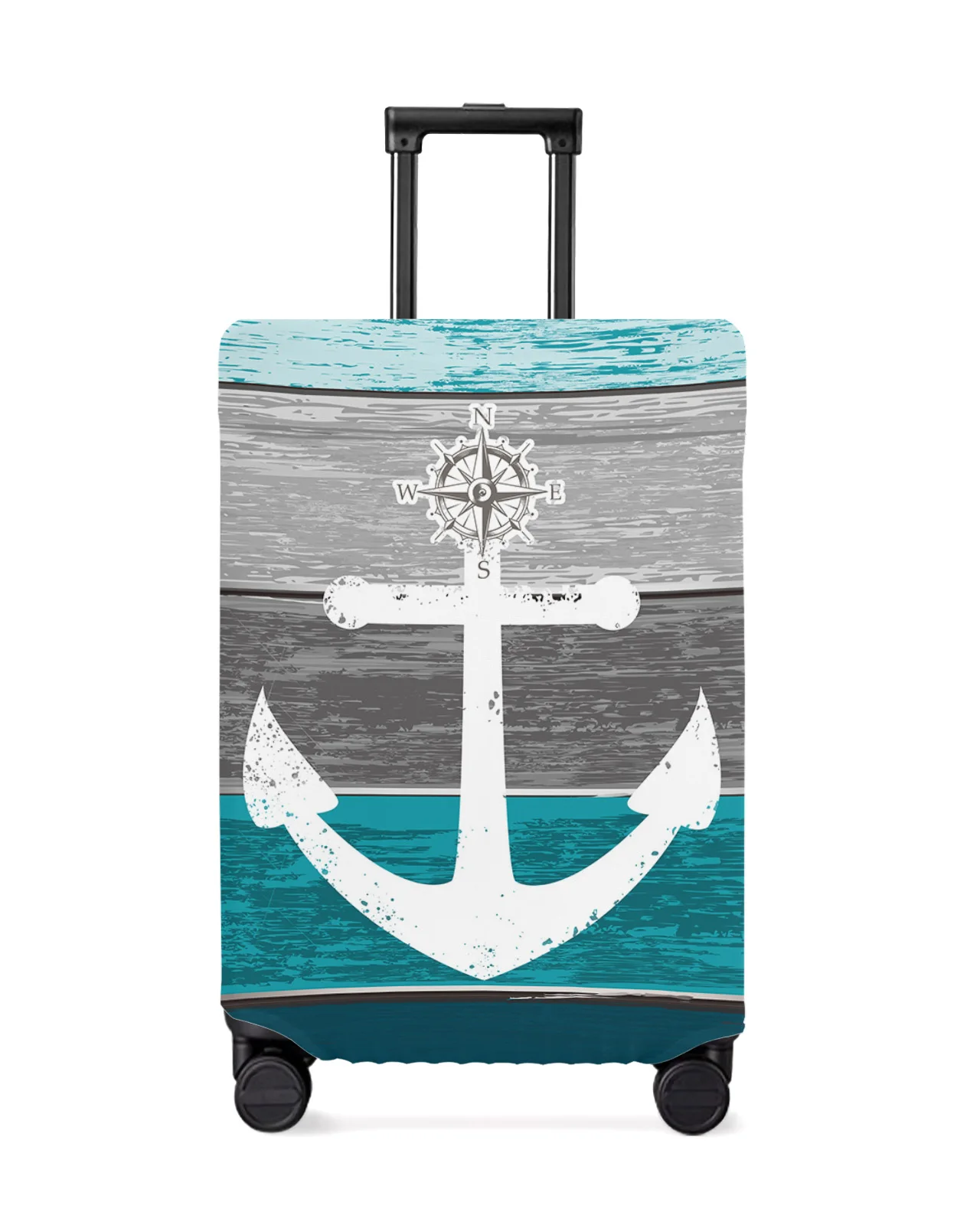 Vintage Farm Barn Wood Grain Boat Anchor Travel Luggage Cover Elastic Baggage Cover Suitcase Case Dust Cover Travel Accessories