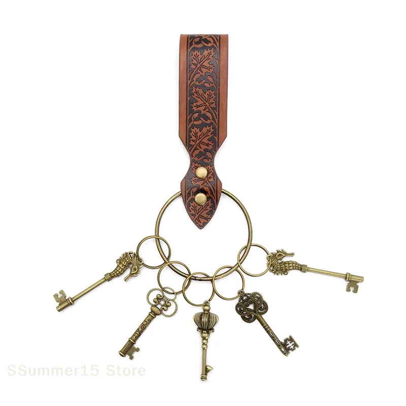 【R】Medieval Belts Renaissance Clothing Accessories Circular Rings Retro Metal Keychains Cosplay Belts Accessories