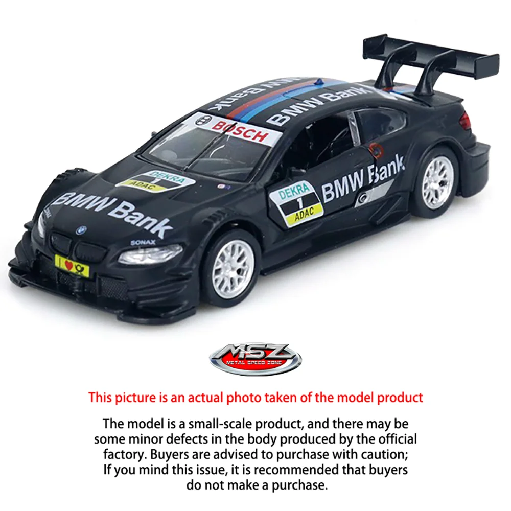MSZ 1:42 BMW M3 DTM schwarz weiß Exquisites hängendes Modell Oldtimer statisches Automodell Legierungsdruckguss-Automodell Sammlung Geschenk