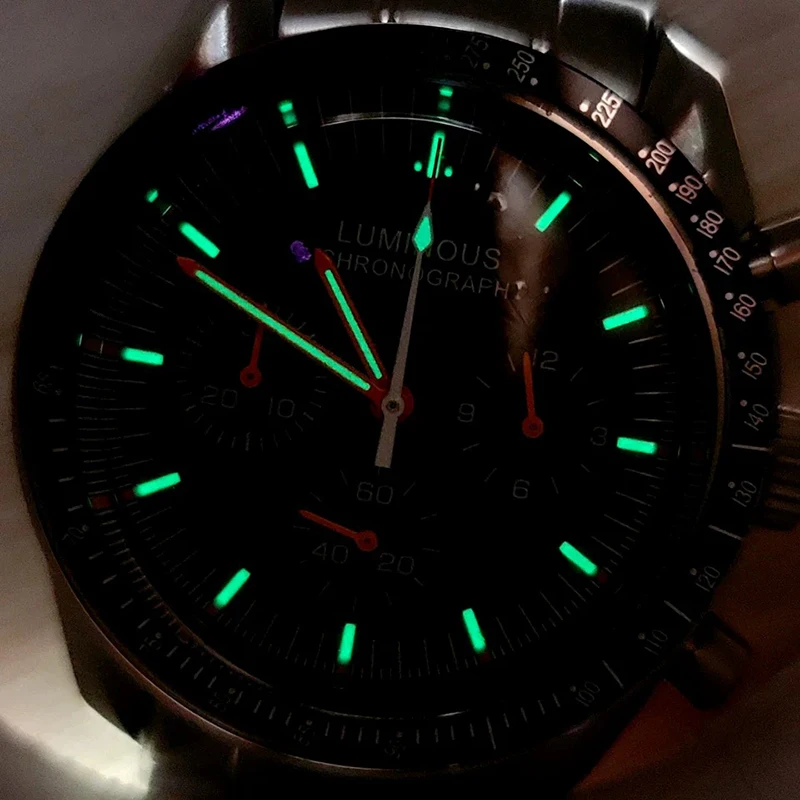 2025년 최신형 쿼츠 남성용 40mm 문워치 비즈니스 시계 남성 시계 탑 브랜드 명품 시계 남성 크로노그래프 VK63 방수