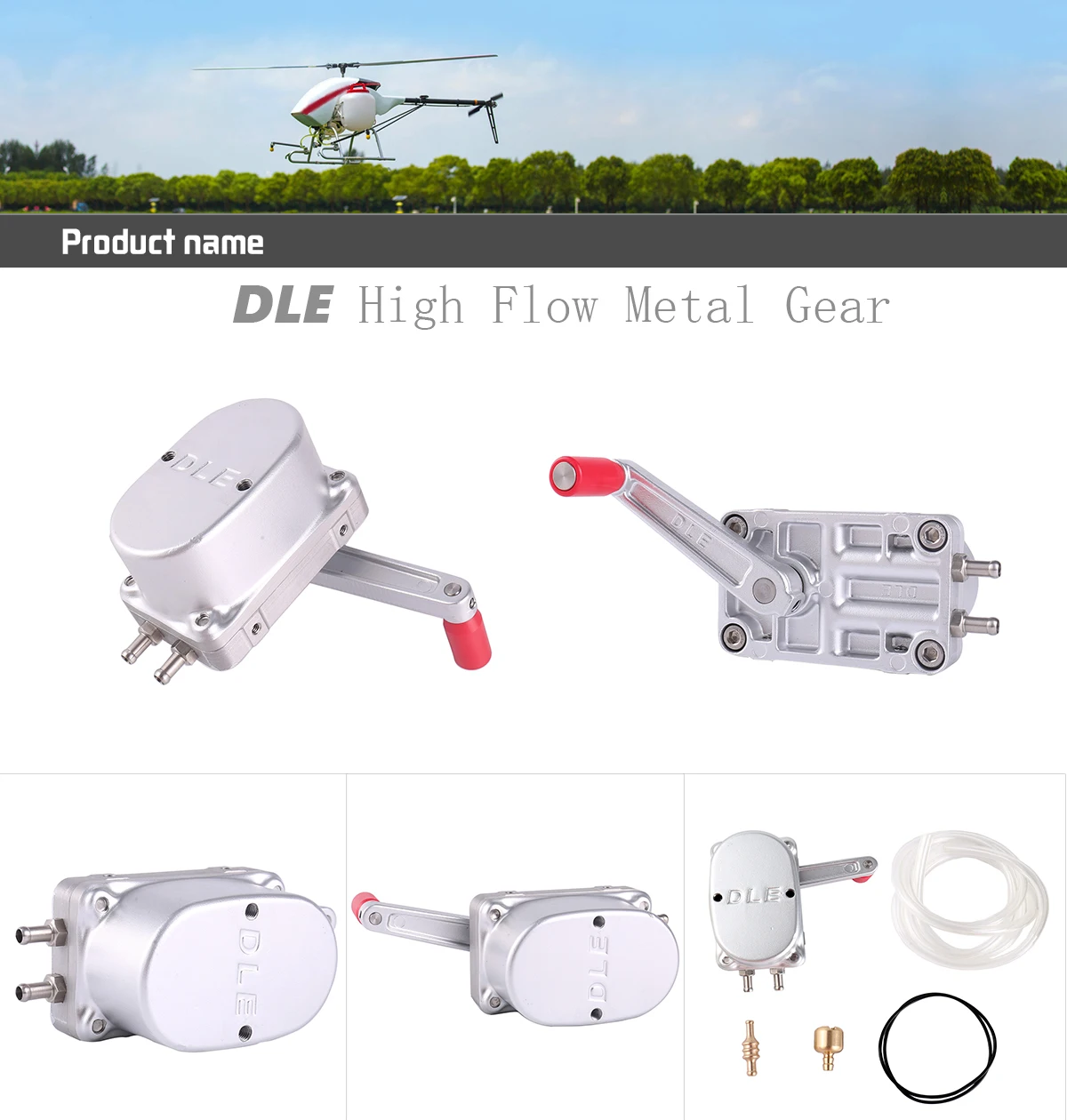 DLE Hand Fuel Pump High Flow Metal Gear Oil Pump for RC Airplane Model Aircraft Drone