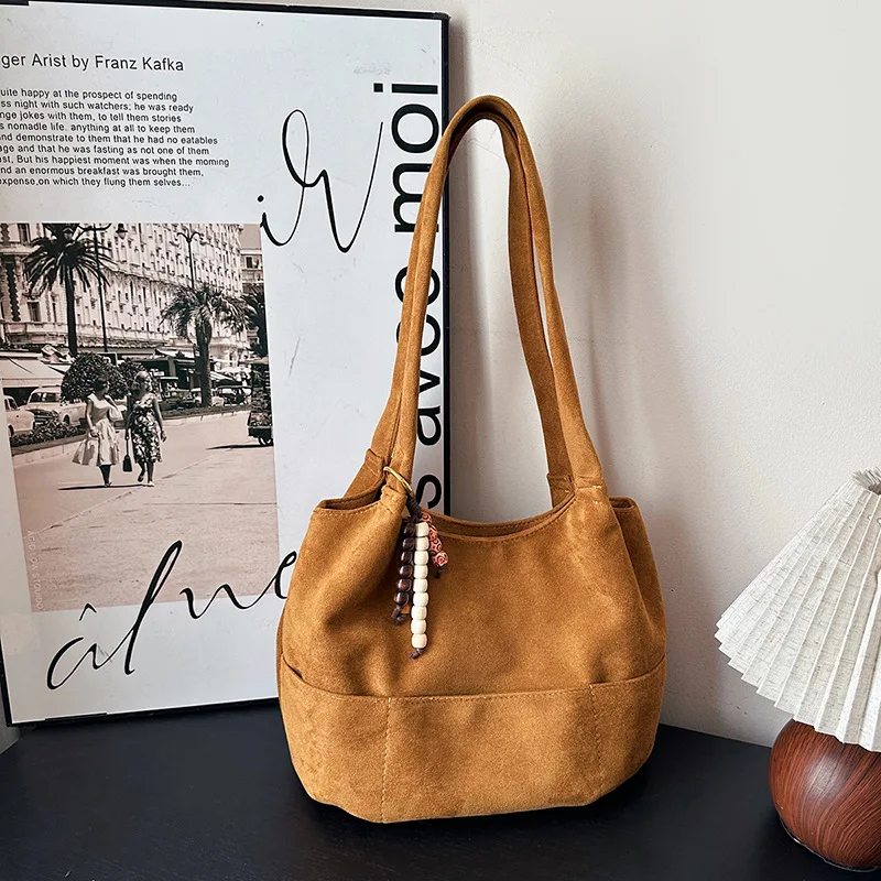 2025 Autumn Winter Solid Color Tote Bag, Spacious Shoulder Purse for Women, Versatile Commuter Crossbody, Chic Day to Night Bag