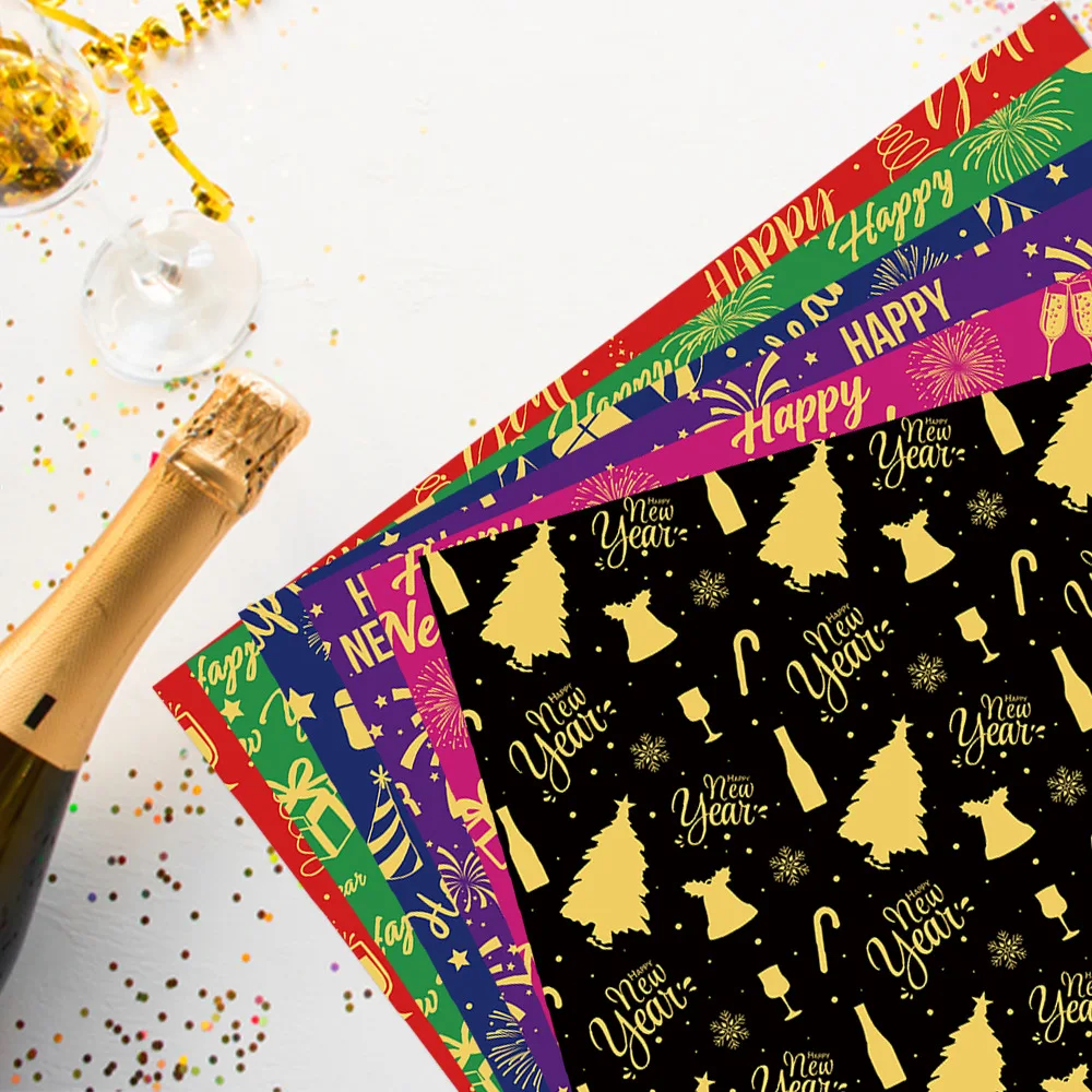50x70cm Christmas Gift Wrapping Paper Xmas Tree Print Bouquet Packaging Paper Christmas New Year Party Gifts Decoration Paper