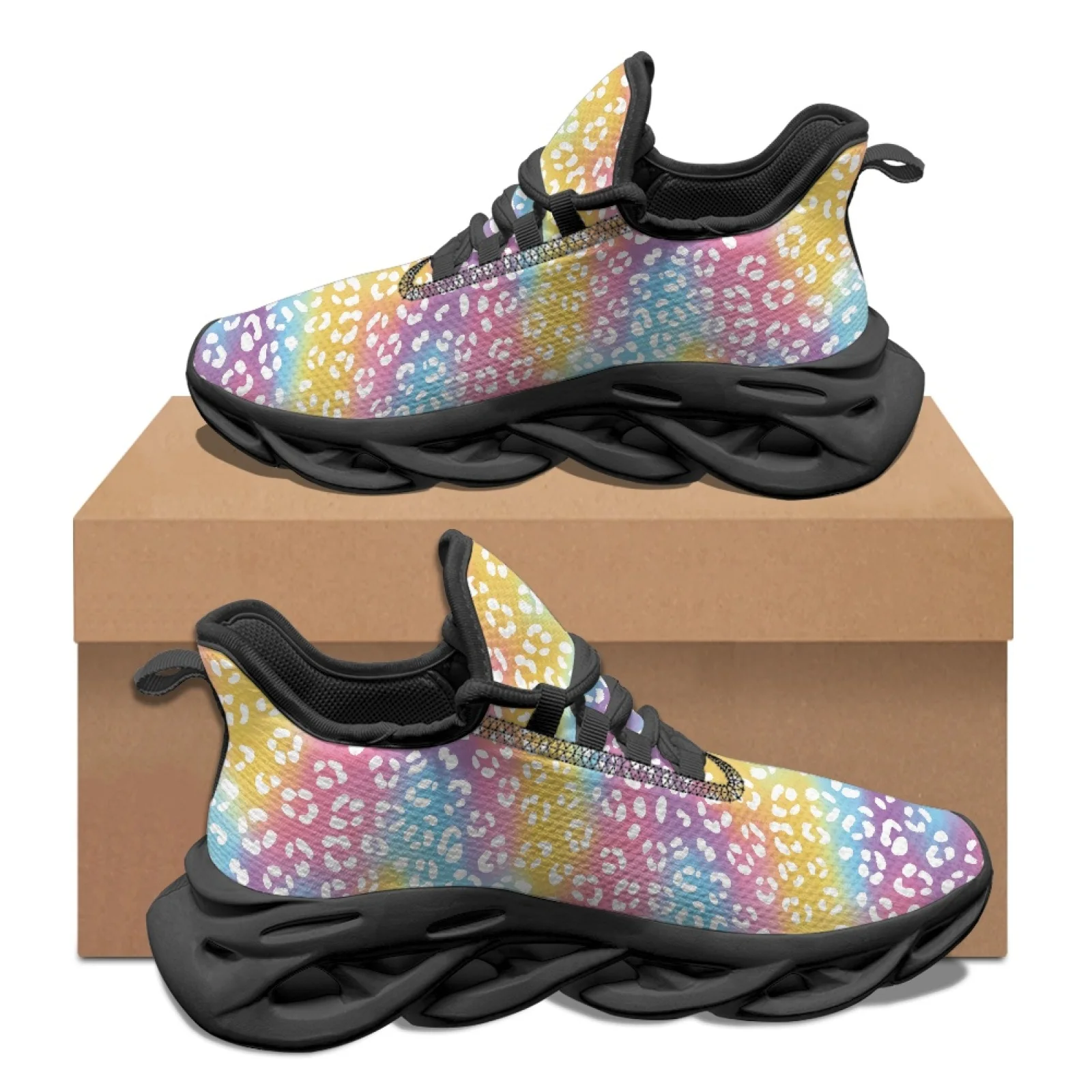 PENSTROLL Leopard Casual Athletic Sneakers Men's Running Shoes for Students Breathable Fashion Sneakers