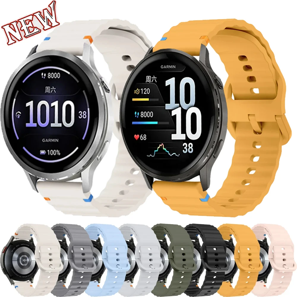 18/20/22mm Soft Wave Silikonarmband für Garmin Forerunner 970 570 165 55 Sport Komfortables Armband für Garmin Active 6 5 Gürtel