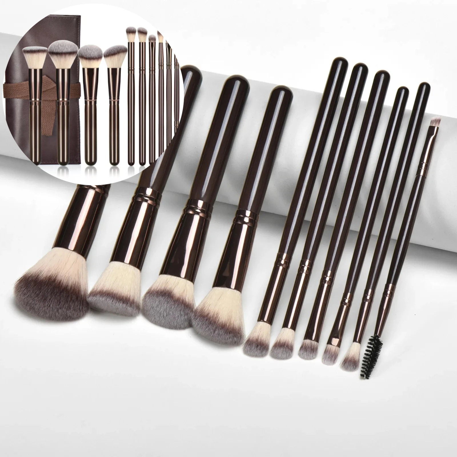 10pcs Brushes Set Complete Set of Foundation Loose Powder Blush Concealer Eye Shadow Professional Set Makeup Tools